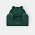 Fauteuil bébé ourson en velours vert, avec prénom brodé (broderie en option)