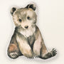 Coussin enfant ourson en velours, vue de face