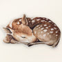 Coussin enfant petit faon en velours, vue de face