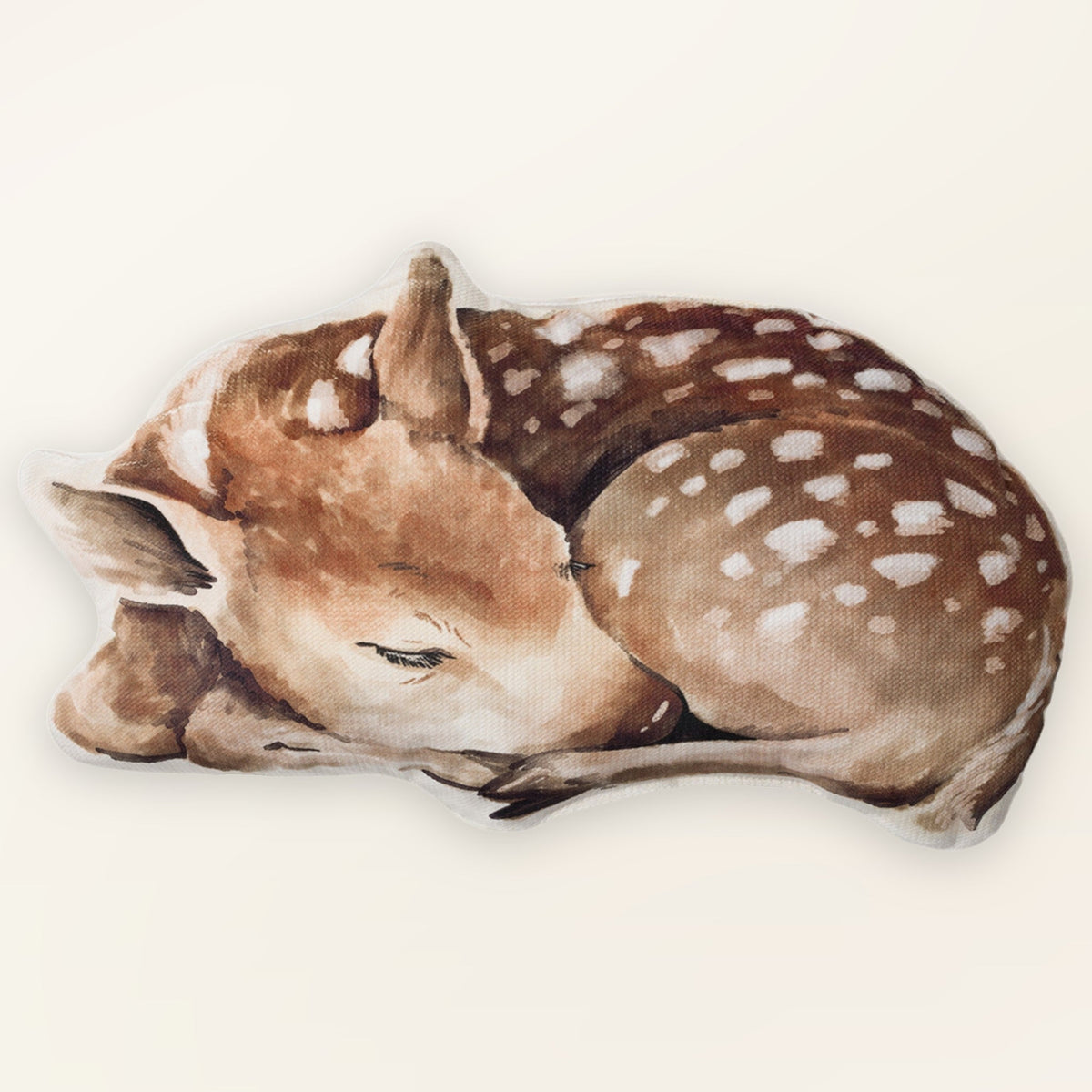 Coussin enfant petit faon en velours, vue de face