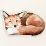 Coussin enfant renard en velours, vue de face