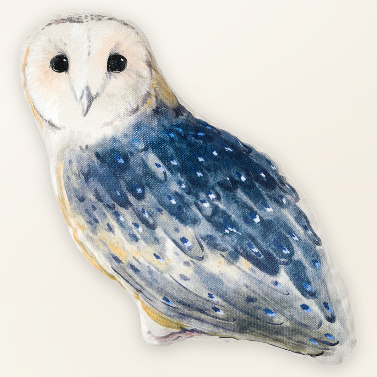 Coussin enfant chouette en velours, vue de face