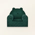 Fauteuil bébé ourson en velours vert, vue de face