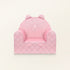 Fauteuil bébé ourson en velours rose, vue de face
