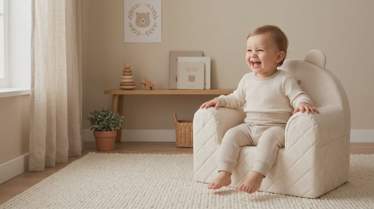 Fauteuil bébé ourson dans une chambre d'enfant