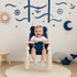 Balançoire bébé intérieur en velours bleu foncé avec harnais – vue 7